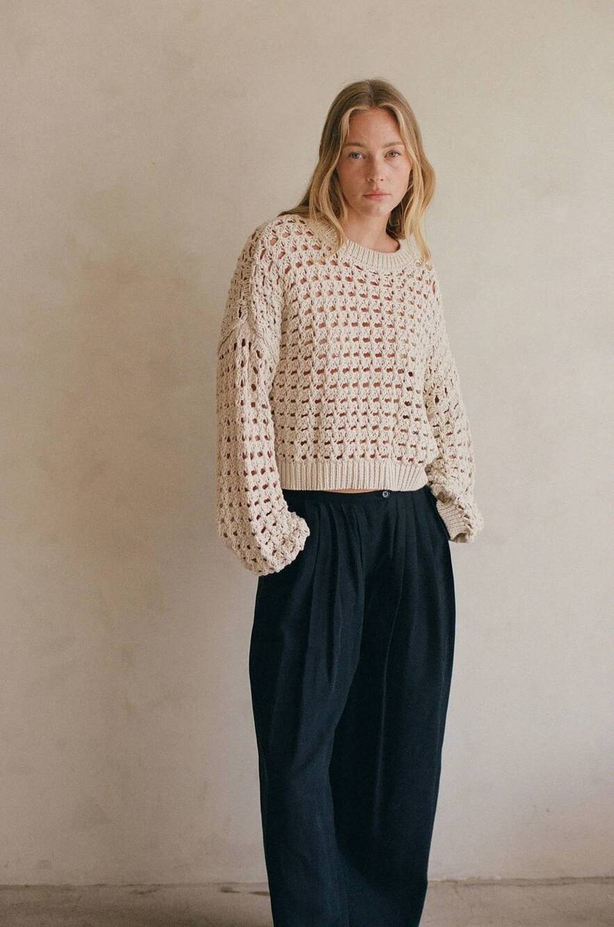 NEW BY TOGETHER augustine sweater top in oatmeal